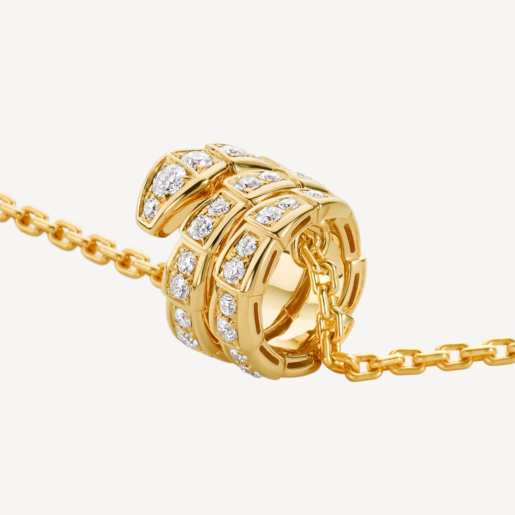 18K BVLGARI Serpenti Viper Pave Diamonds Necklace