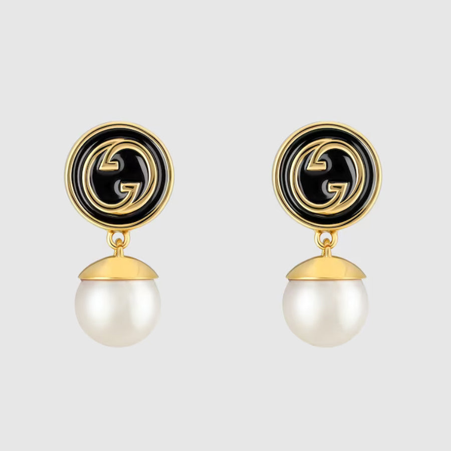 18K Gucci Double Blondie Pendant Earrings