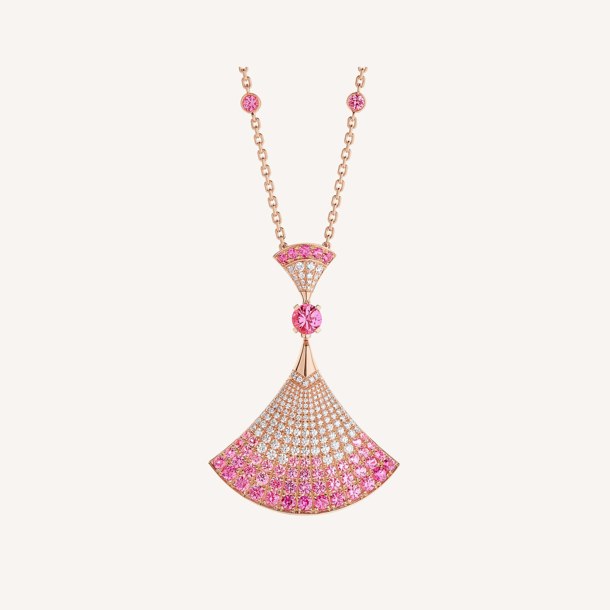 18K BVLGARI DIVAS' DREAM Pink Diamonds Necklace
