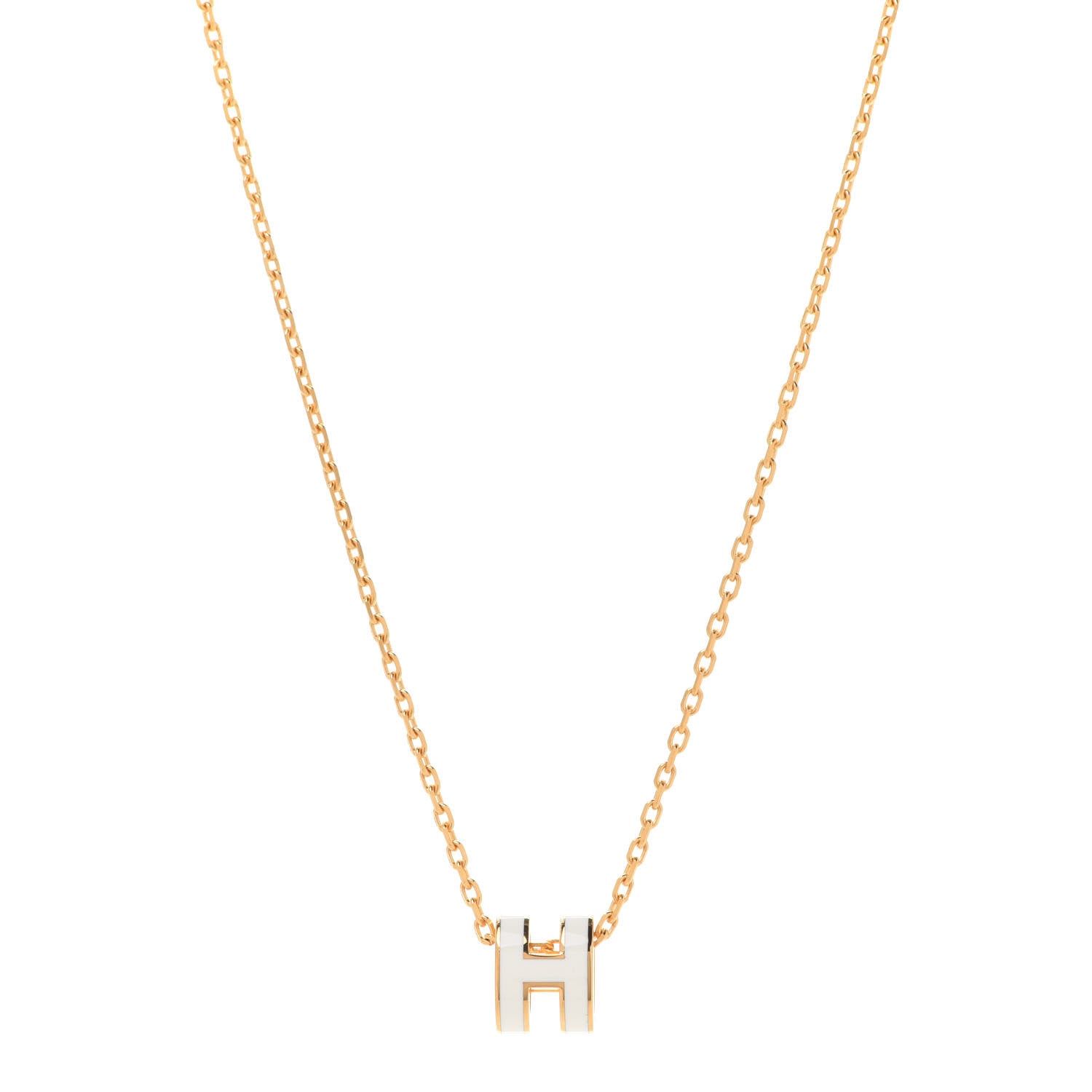 18K Hermes Mini Pop White Necklace