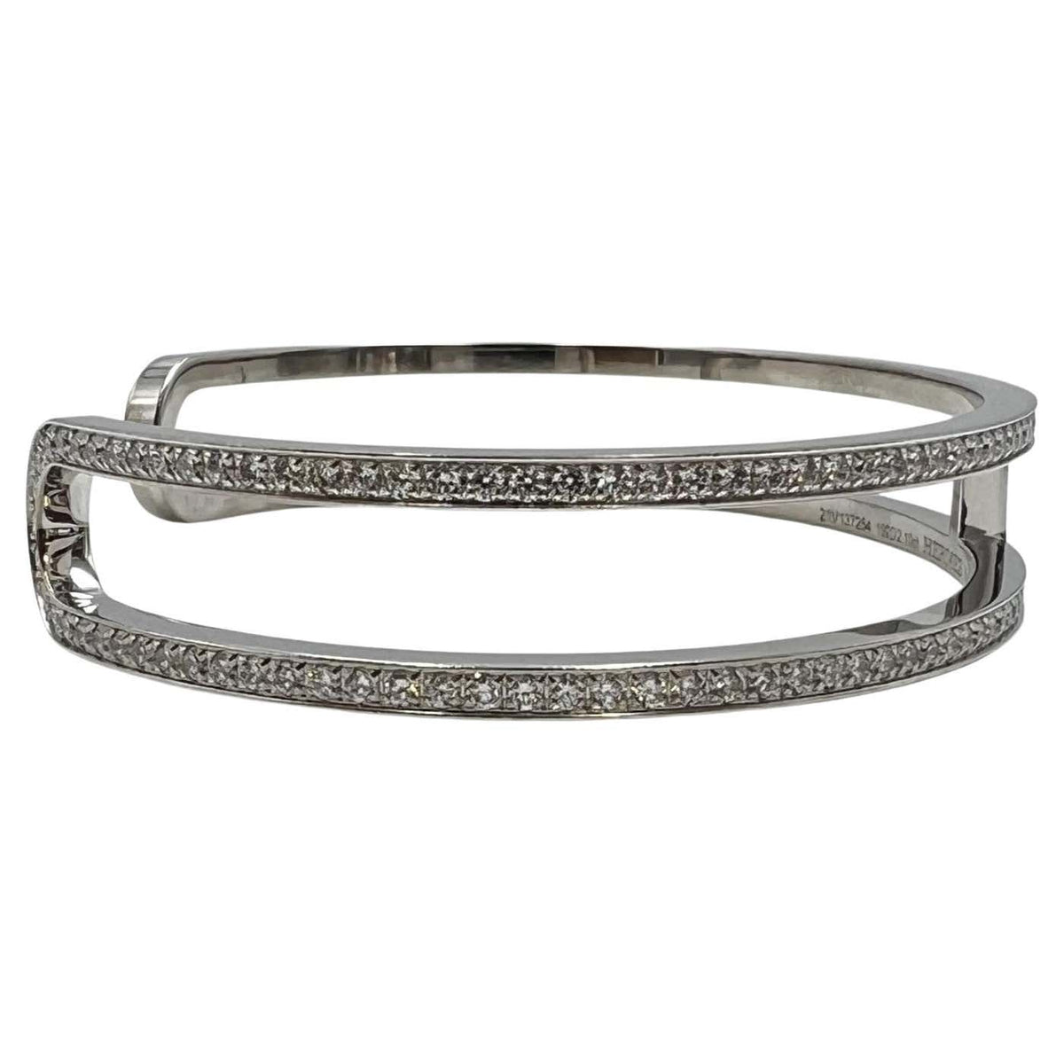 18K Hermes Ever Chain D¡ ̄ancre Cuff Diamond Bracelet