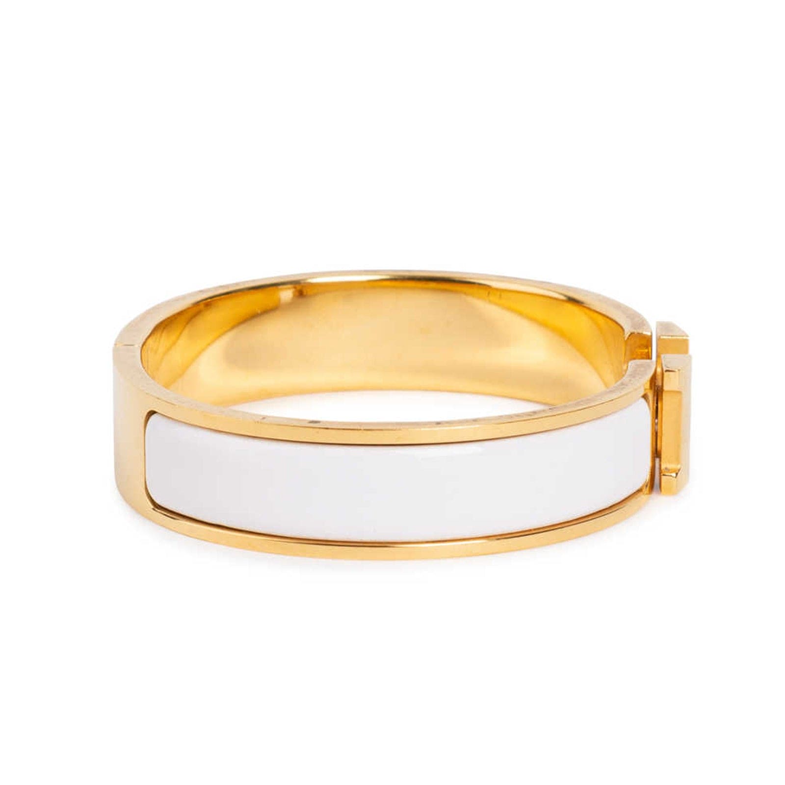 18K Hermes Clic White Bracelet