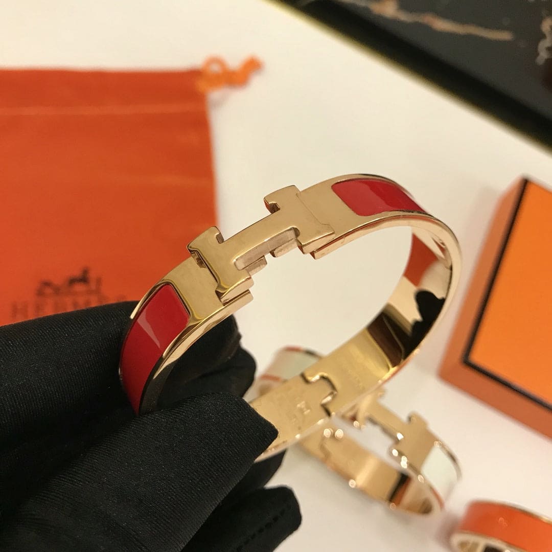 18K Hermes Clic Red Bracelet
