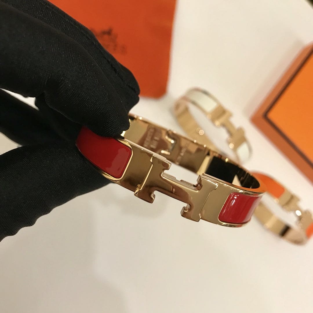 18K Hermes Clic Red Bracelet