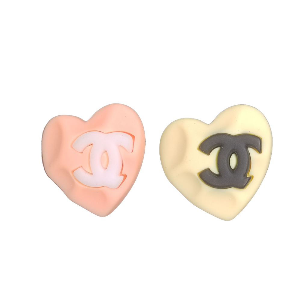 18K Chanel Pink & Yellow Resin Earrings