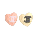 18K Chanel Pink & Yellow Resin Earrings