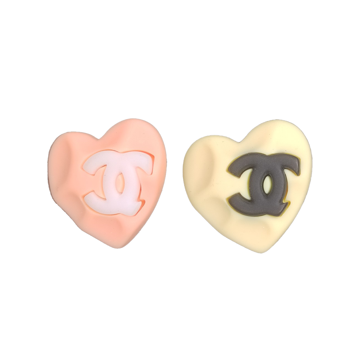 18K Chanel Pink & Yellow Resin Earrings
