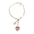 18K Chanel Pink Heart Diamonds Necklace