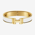 18K Hermes White Clic Bracelet