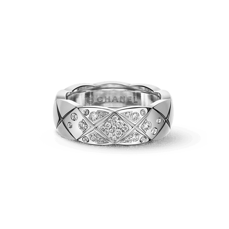 18K Chanel White Gold Coco Crush Diamonds Ring