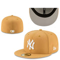 New York Yankees Camel Brown Fitted Hat with White Embroidered Logo