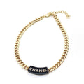 18K Chanel Black Logo Chain Necklace