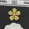 18K Chanel Pearl Gold Brooch