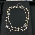 18K Chanel Long Pearl & Diamond Gold Necklace