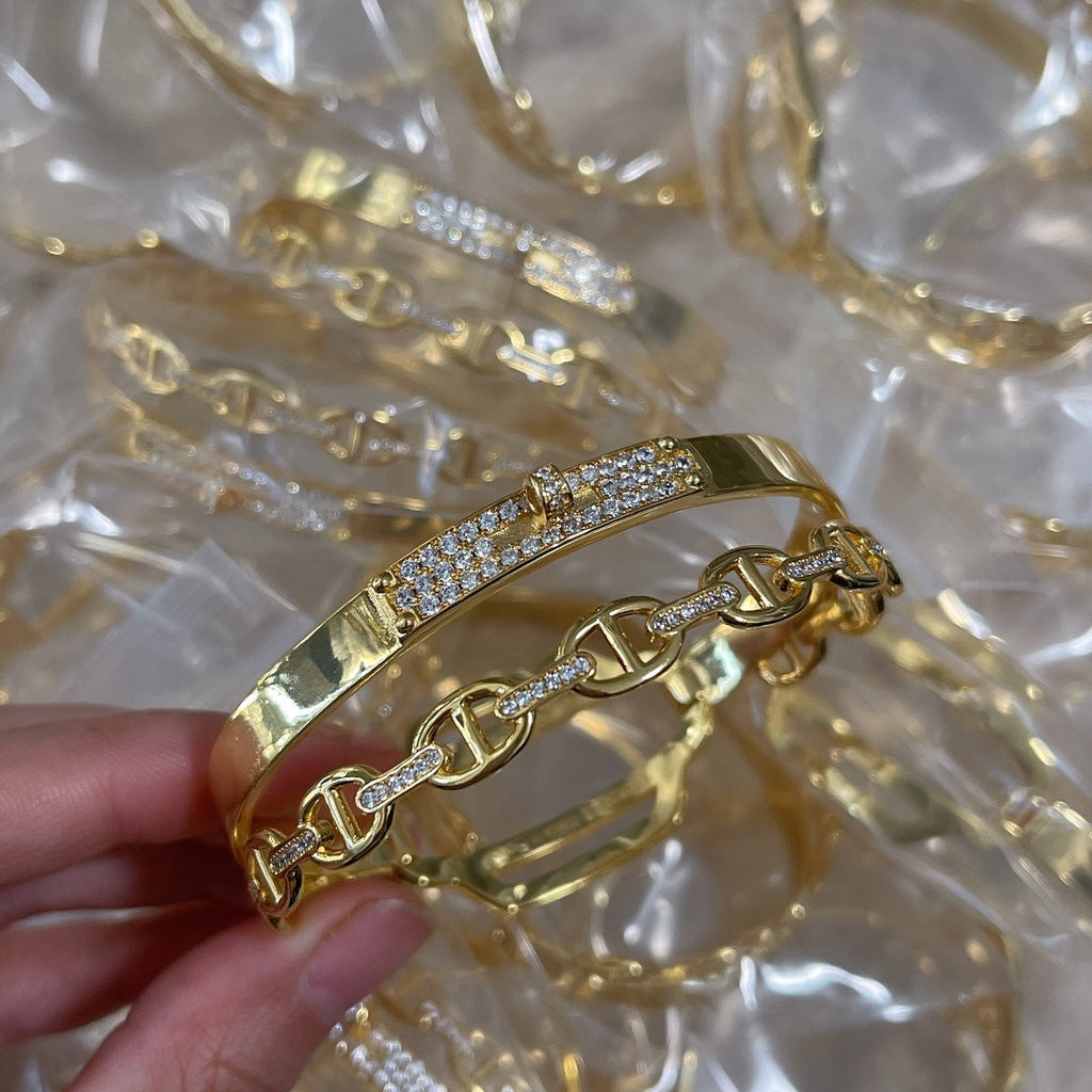 18K Hermes Kelly Double Tour Diamond Bracelet