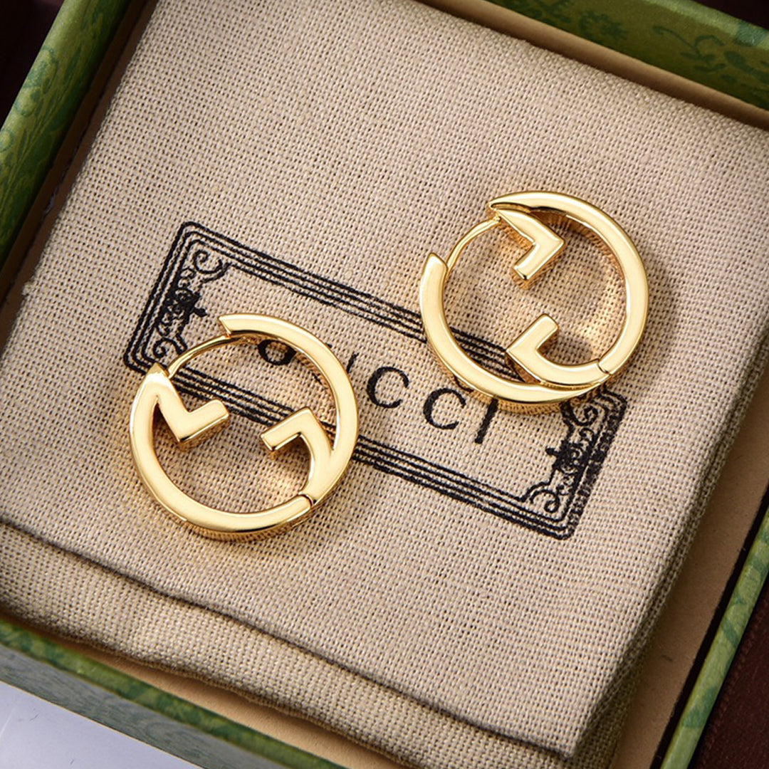 18K Gucci Double Hollow Earrings