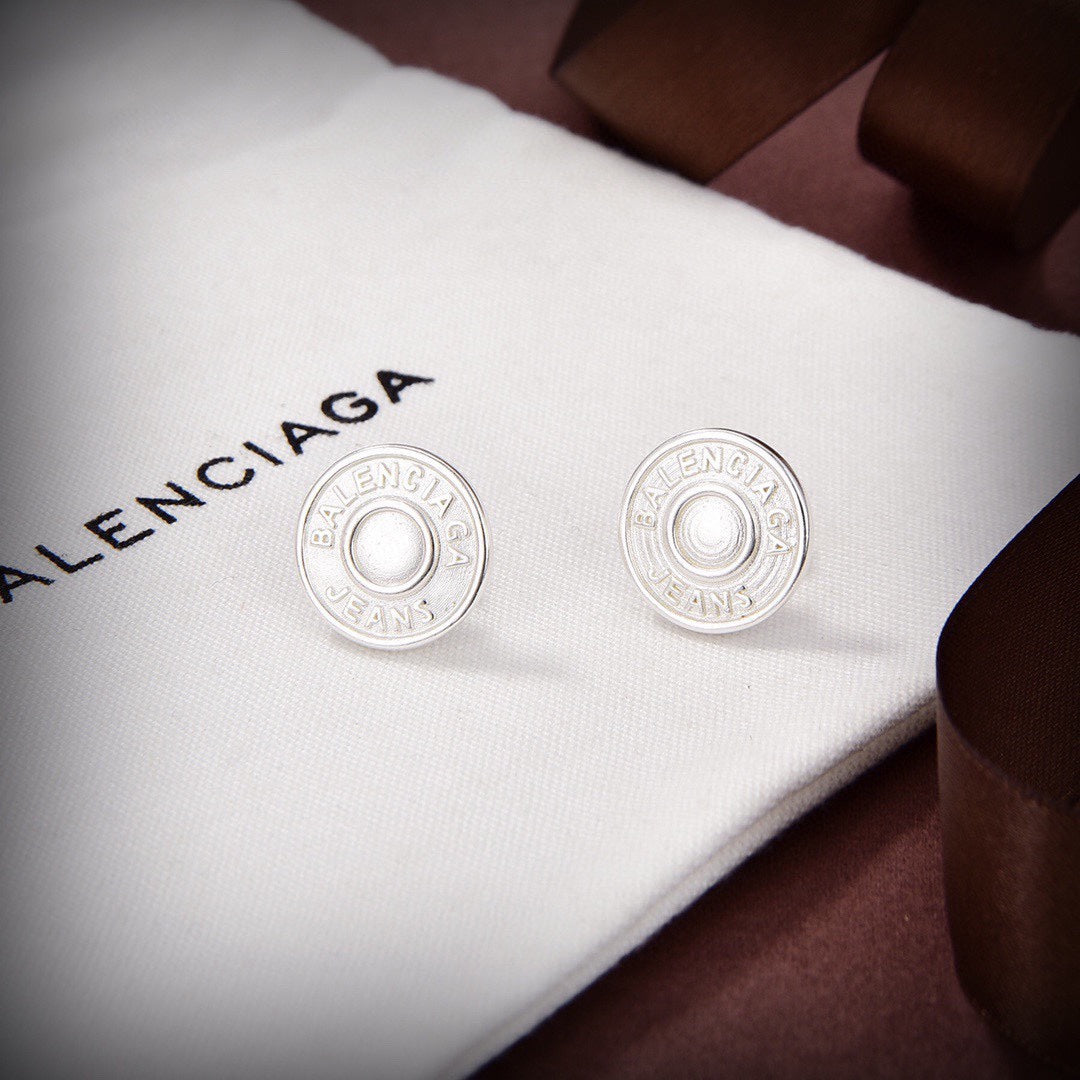 18K Balenciaga Circle Earrings