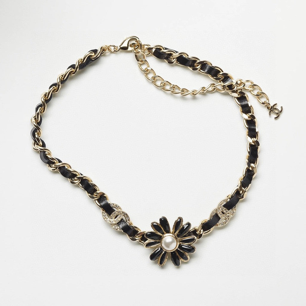 18K Chanel Black Daisy Necklace