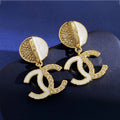 18K Chanel Half Diamond Earrings