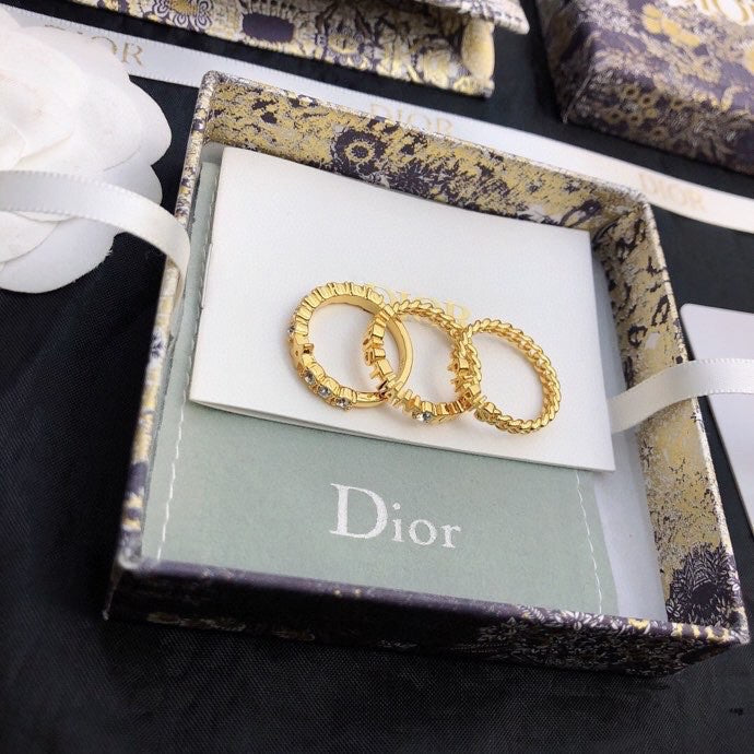 18K Dior Star Set Of Three Ring