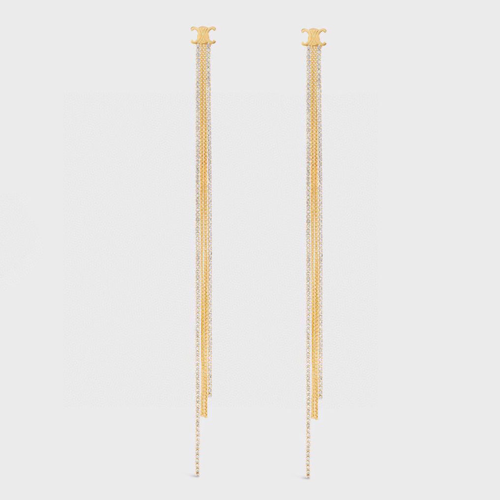 18K Celine Diamonds Long Earrings