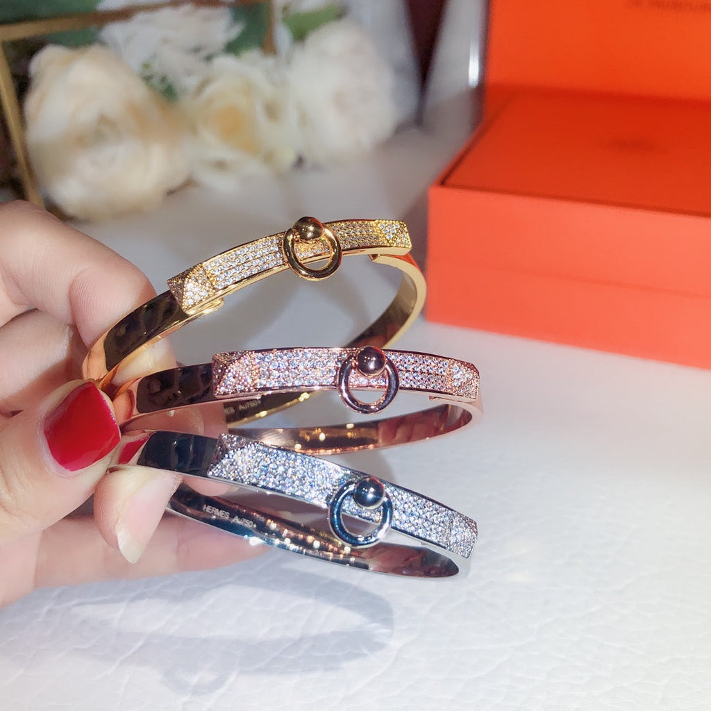 18K Hermes Collier De Chien Diamond Bracelet
