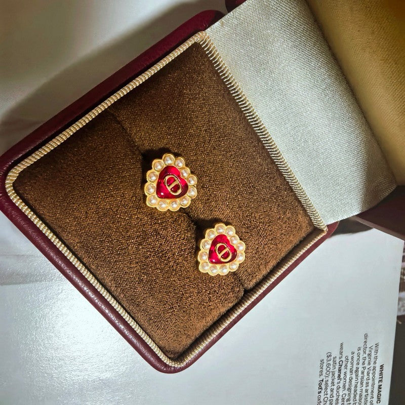 18K Dior Petit Baroque Stud Earrings