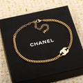 18K Chanel White Logo Choker Necklace