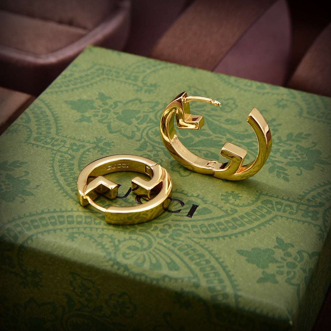18K Gucci Double Hollow Earrings