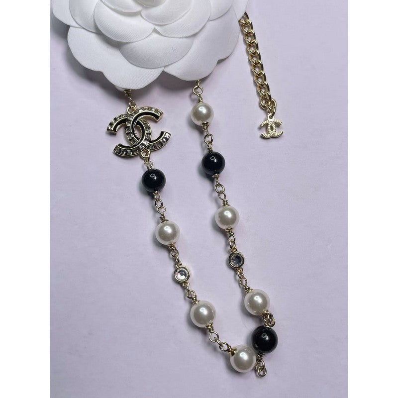 18K Chanel Black & White Pearls Necklace