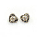 18K Chanel Heart Crystals Earrings