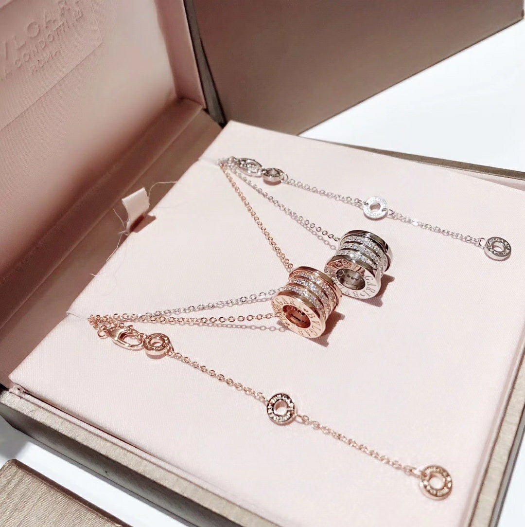 18K B.zero1 Demi-Pave Diamonds Necklace