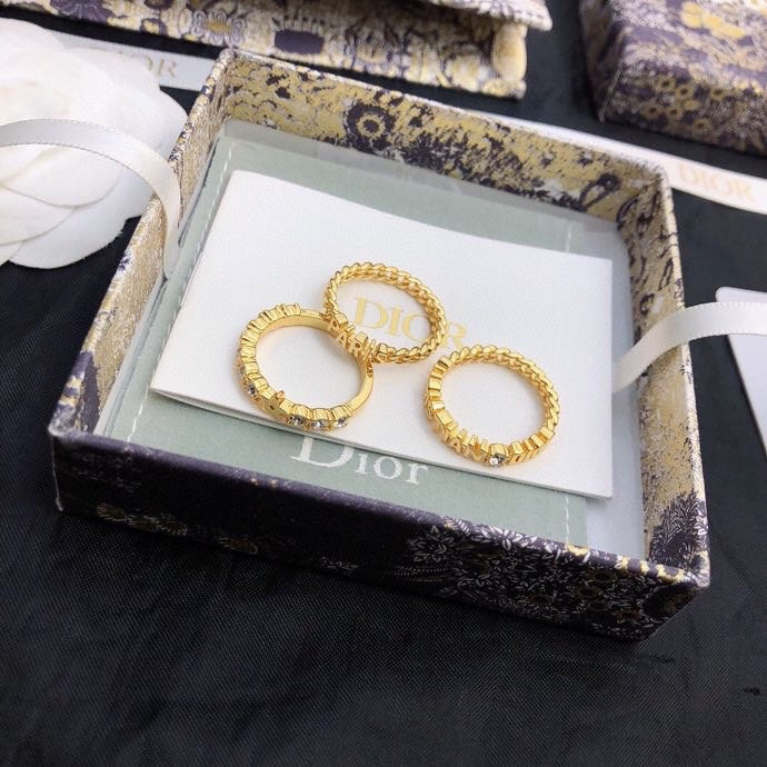 18K Dior Star Set Of Three Ring