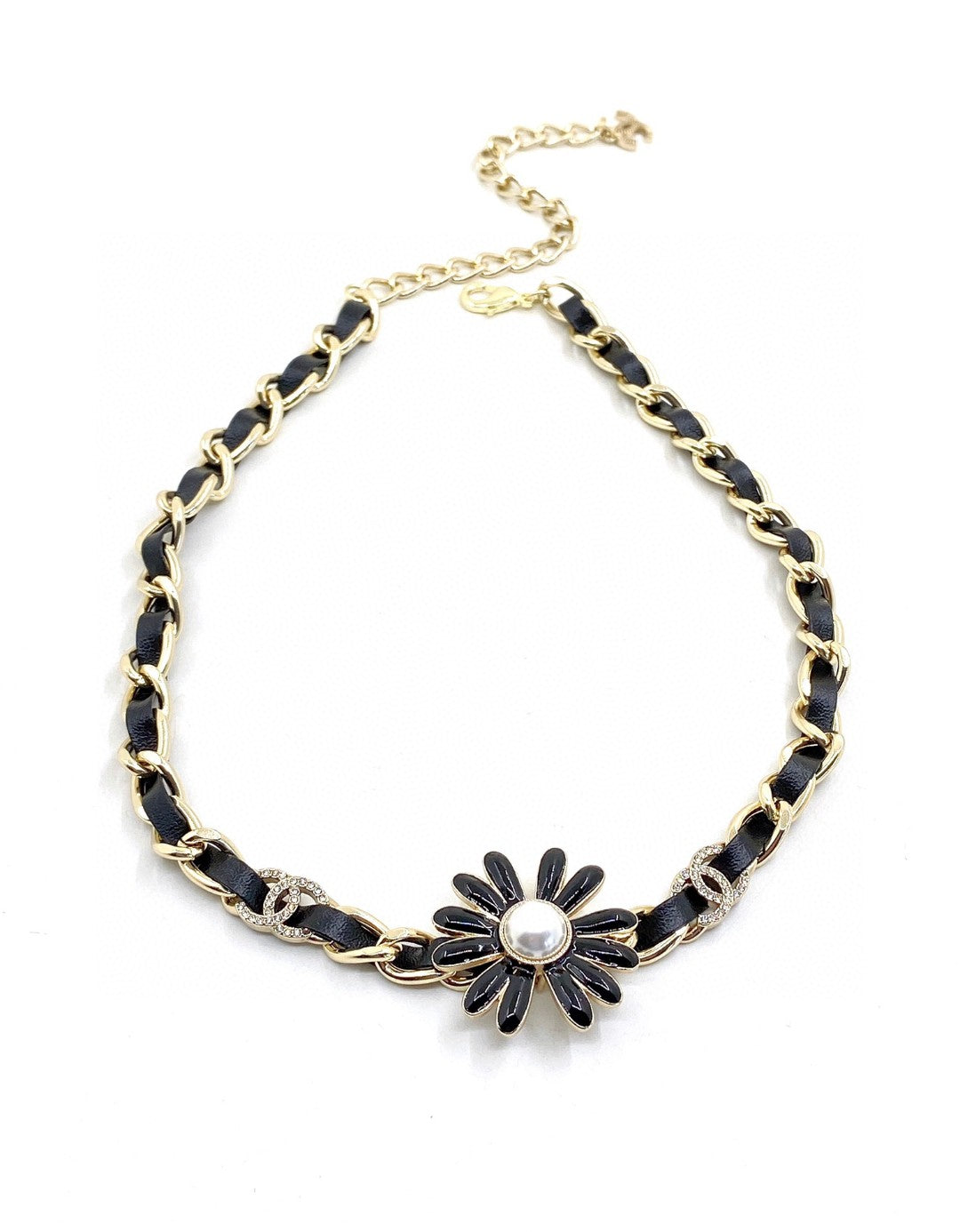 18K Chanel Black Daisy Necklace