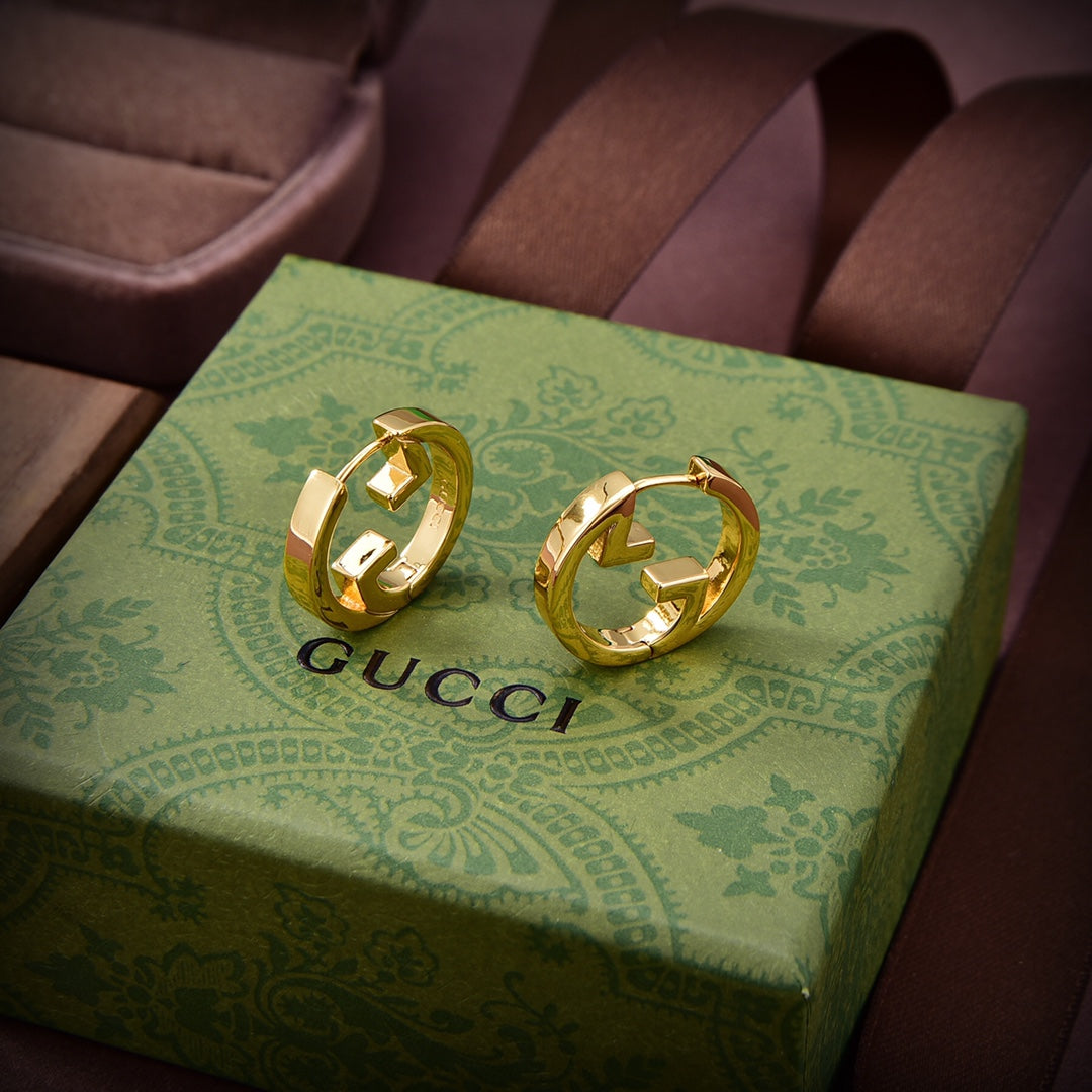 18K Gucci Double Hollow Earrings