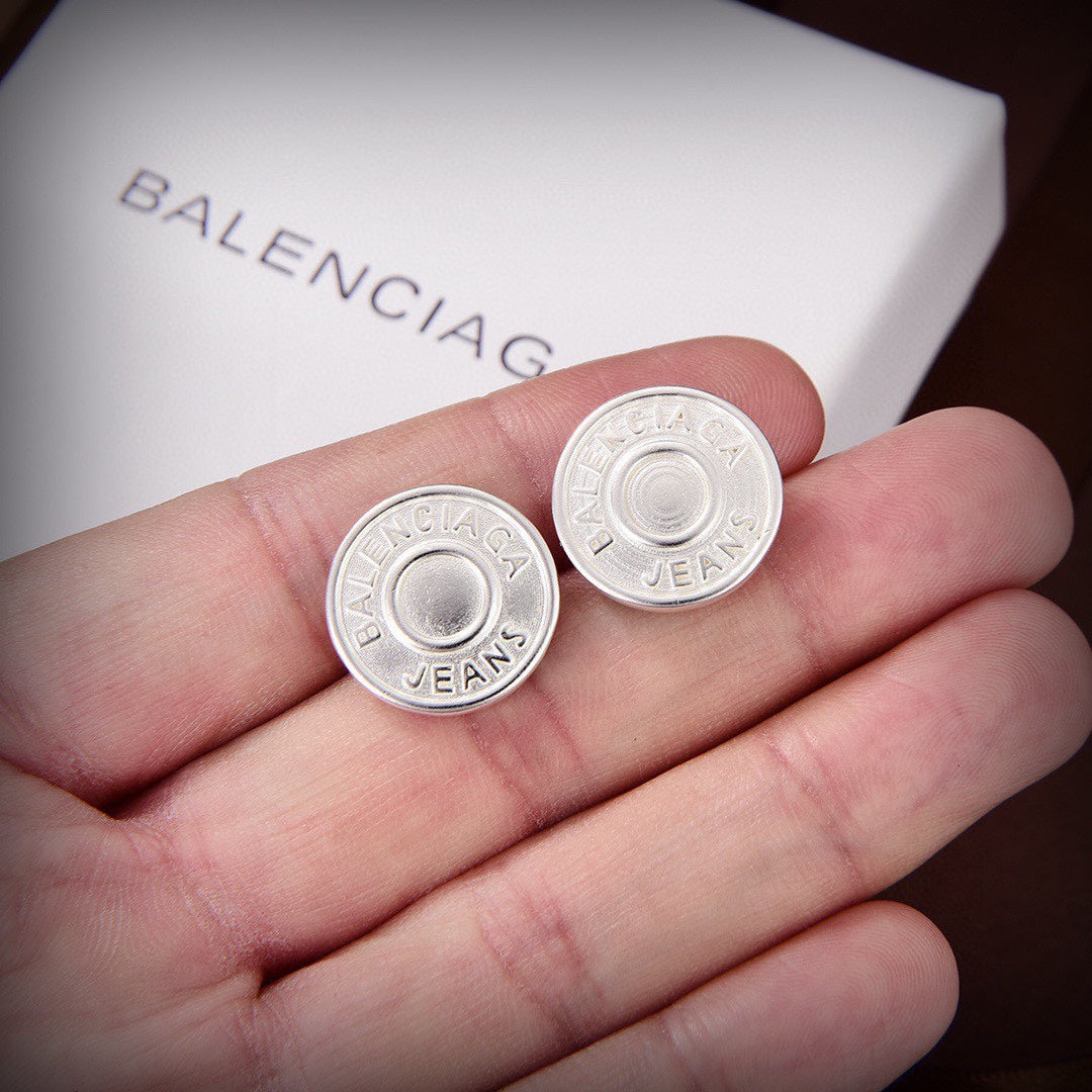 18K Balenciaga Circle Earrings