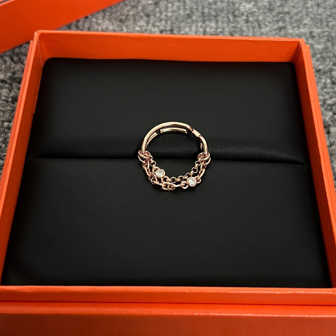 18K Hermes Chaine D'Ancre Chaos Ring