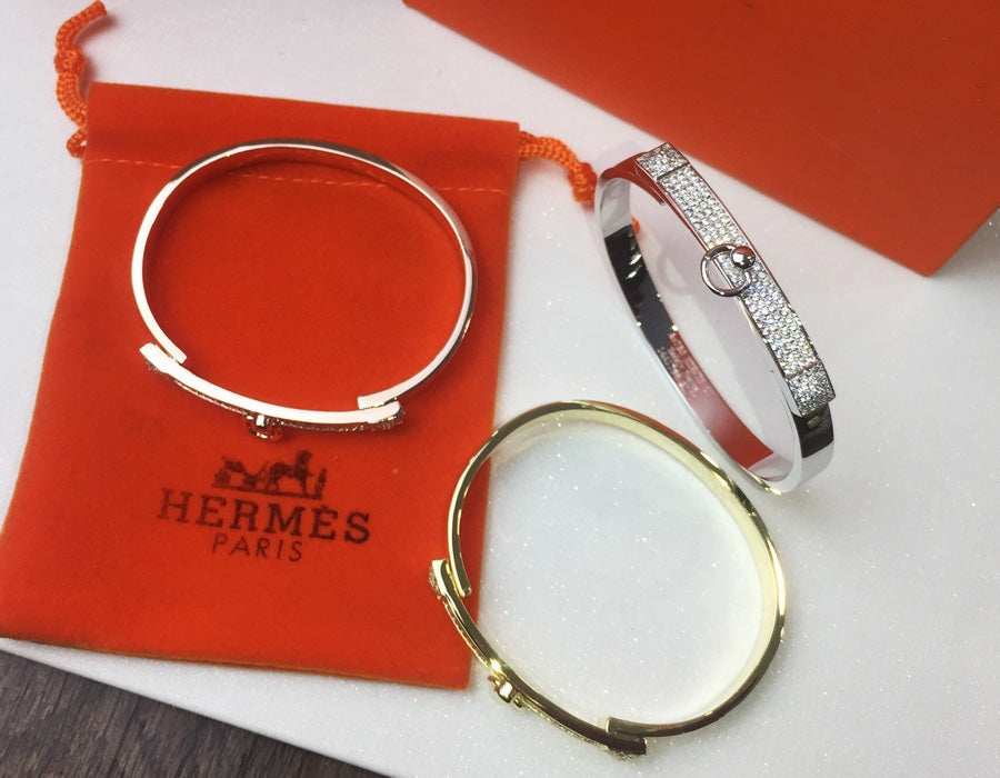 18K Hermes Collier De Chien Diamond Bracelet