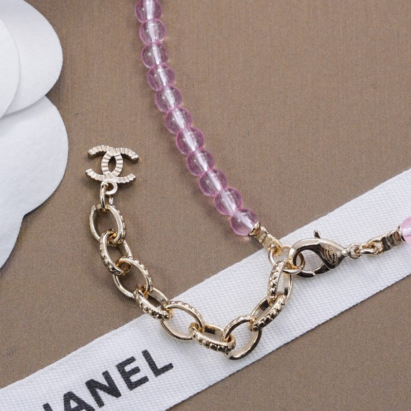 18K Chanel Purple Crystal Flower Necklace