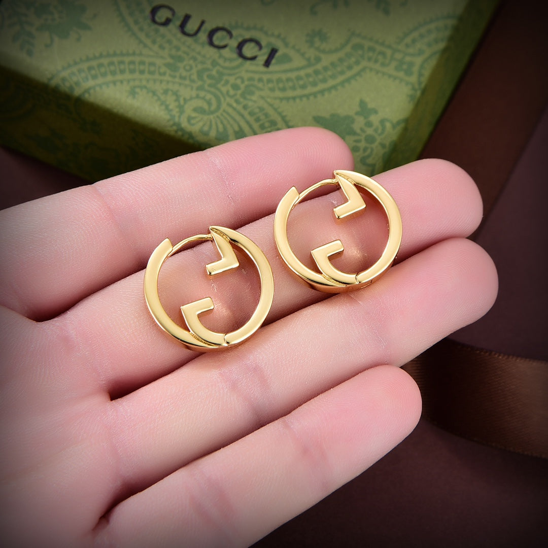 18K Gucci Double Hollow Earrings