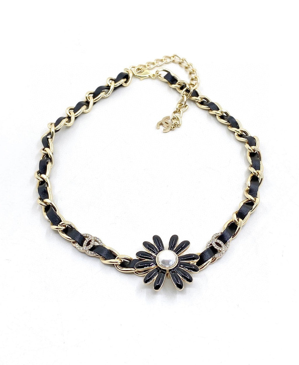 18K Chanel Black Daisy Necklace