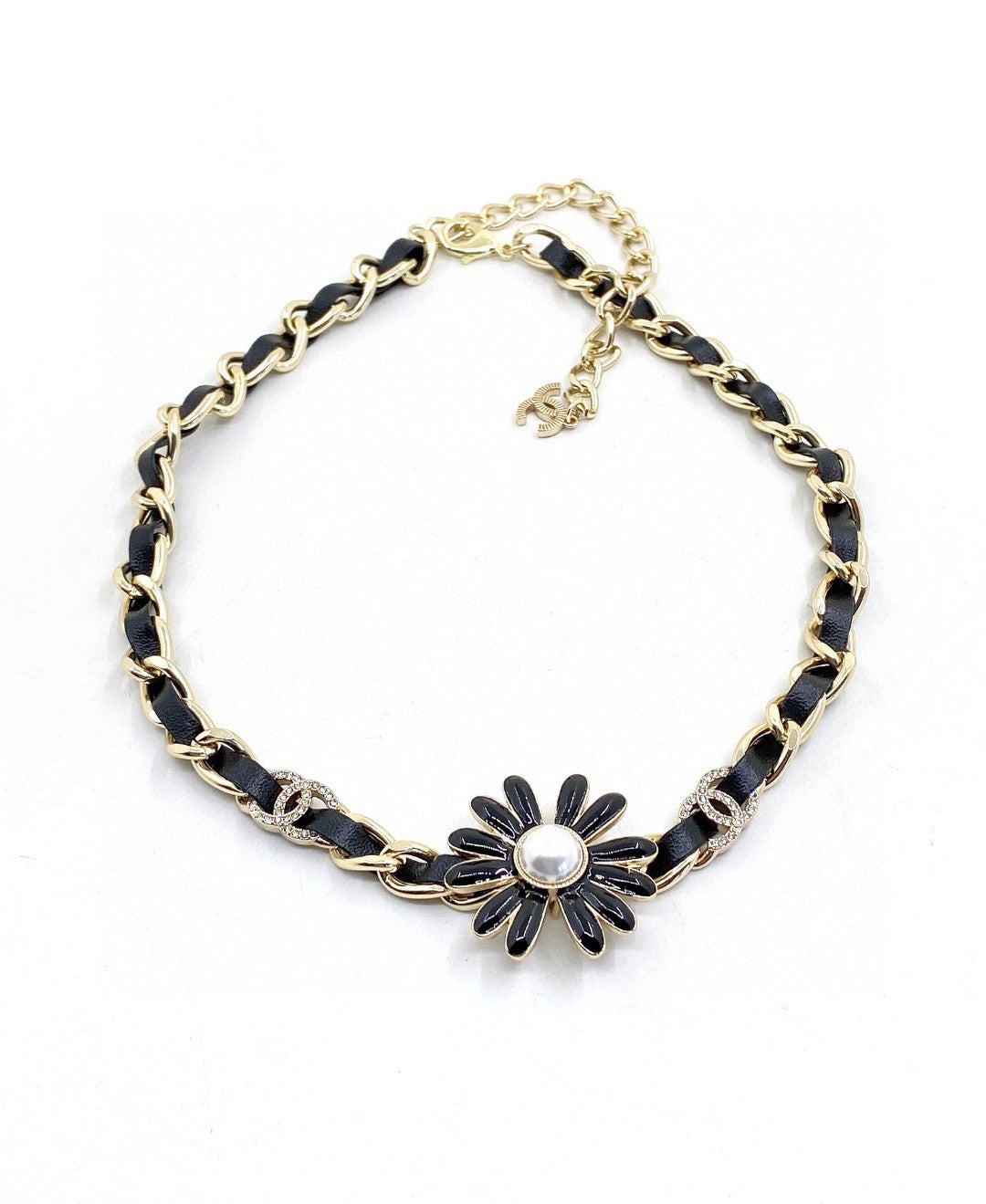 18K Chanel Black Daisy Necklace