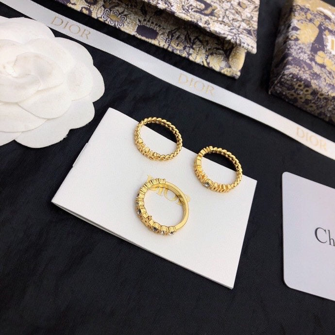 18K Dior Star Set Of Three Ring