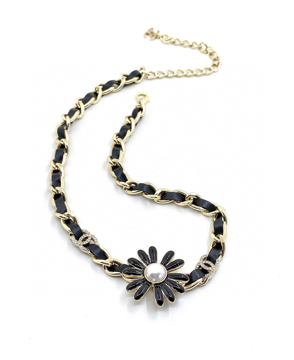 18K Chanel Black Daisy Necklace