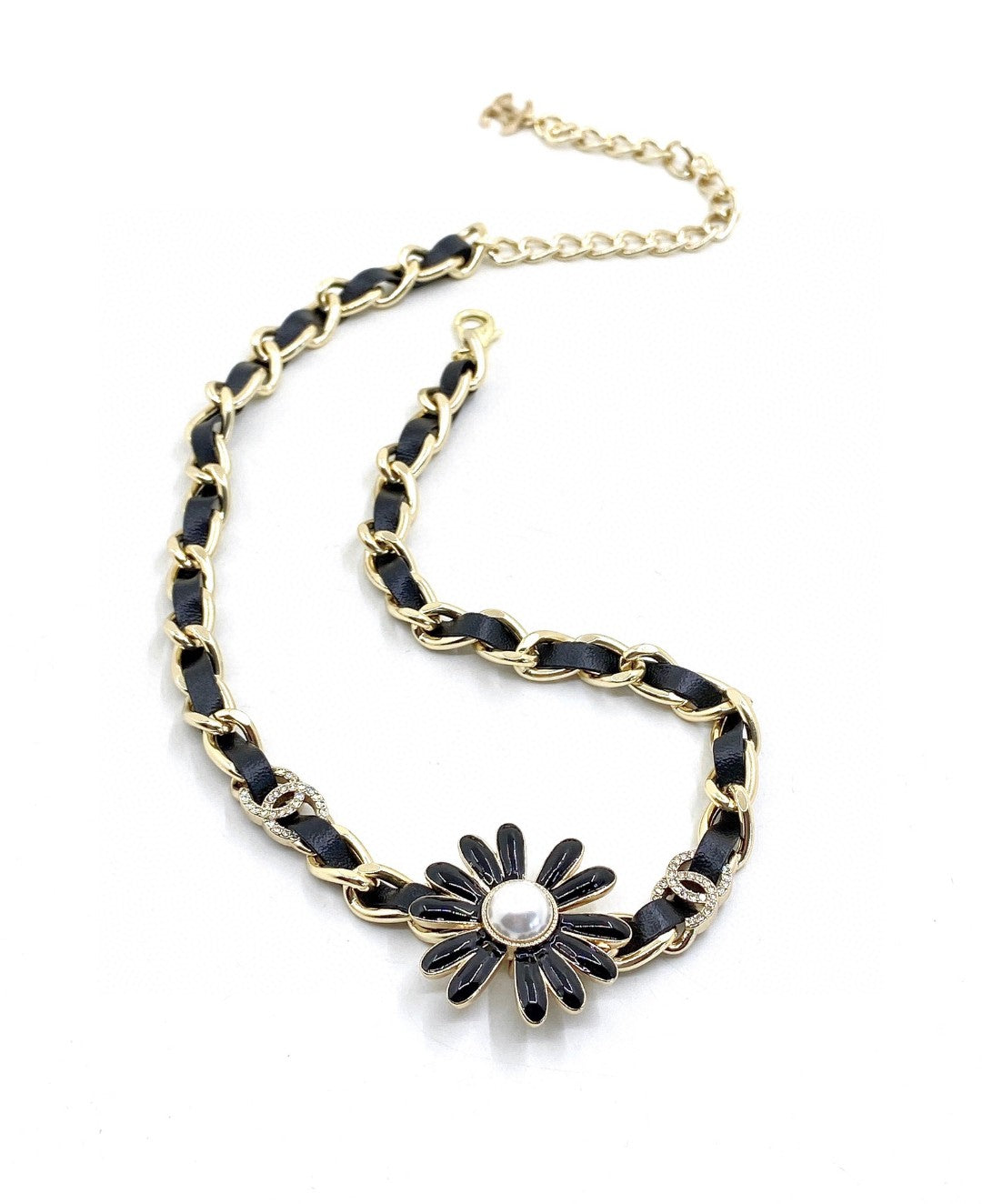 18K Chanel Black Daisy Necklace
