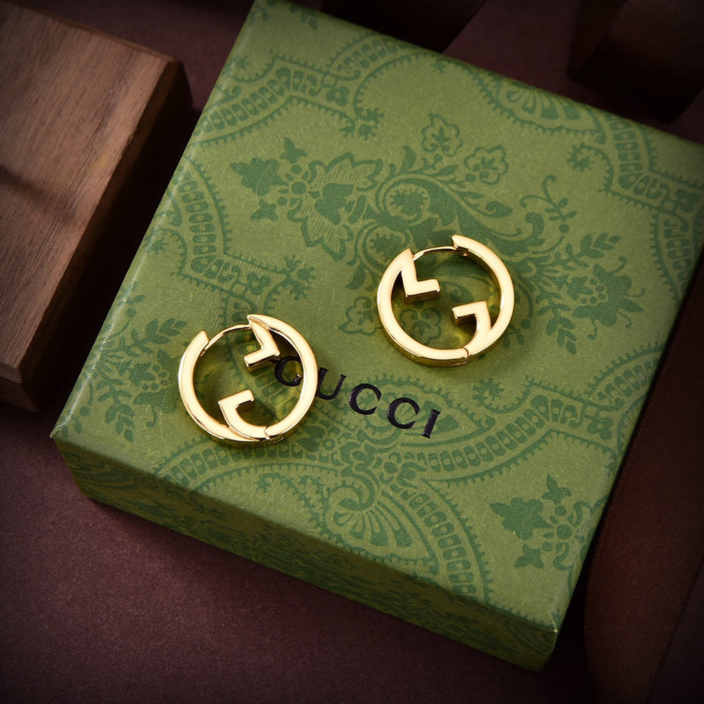 18K Gucci Double Hollow Earrings