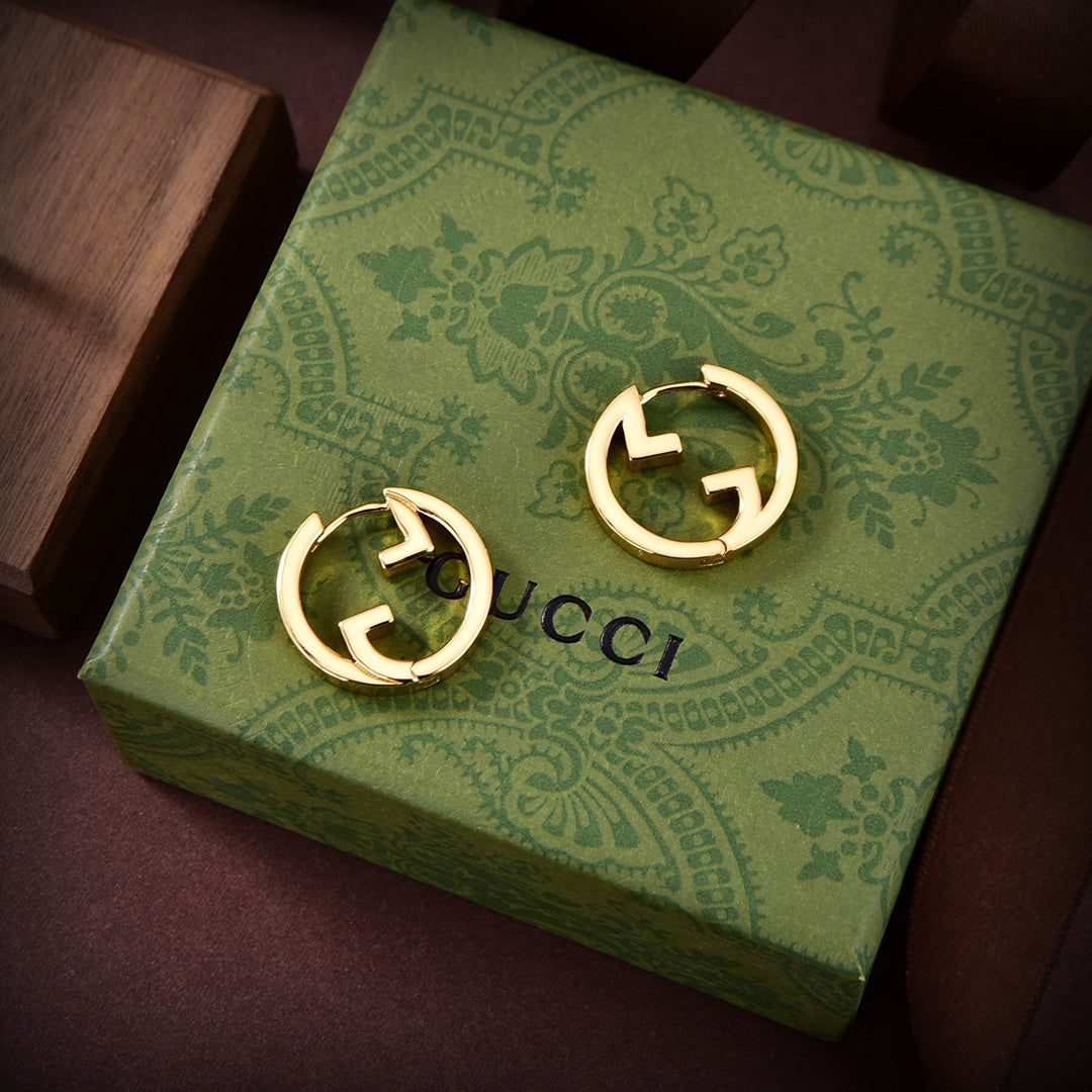 18K Gucci Double Hollow Earrings