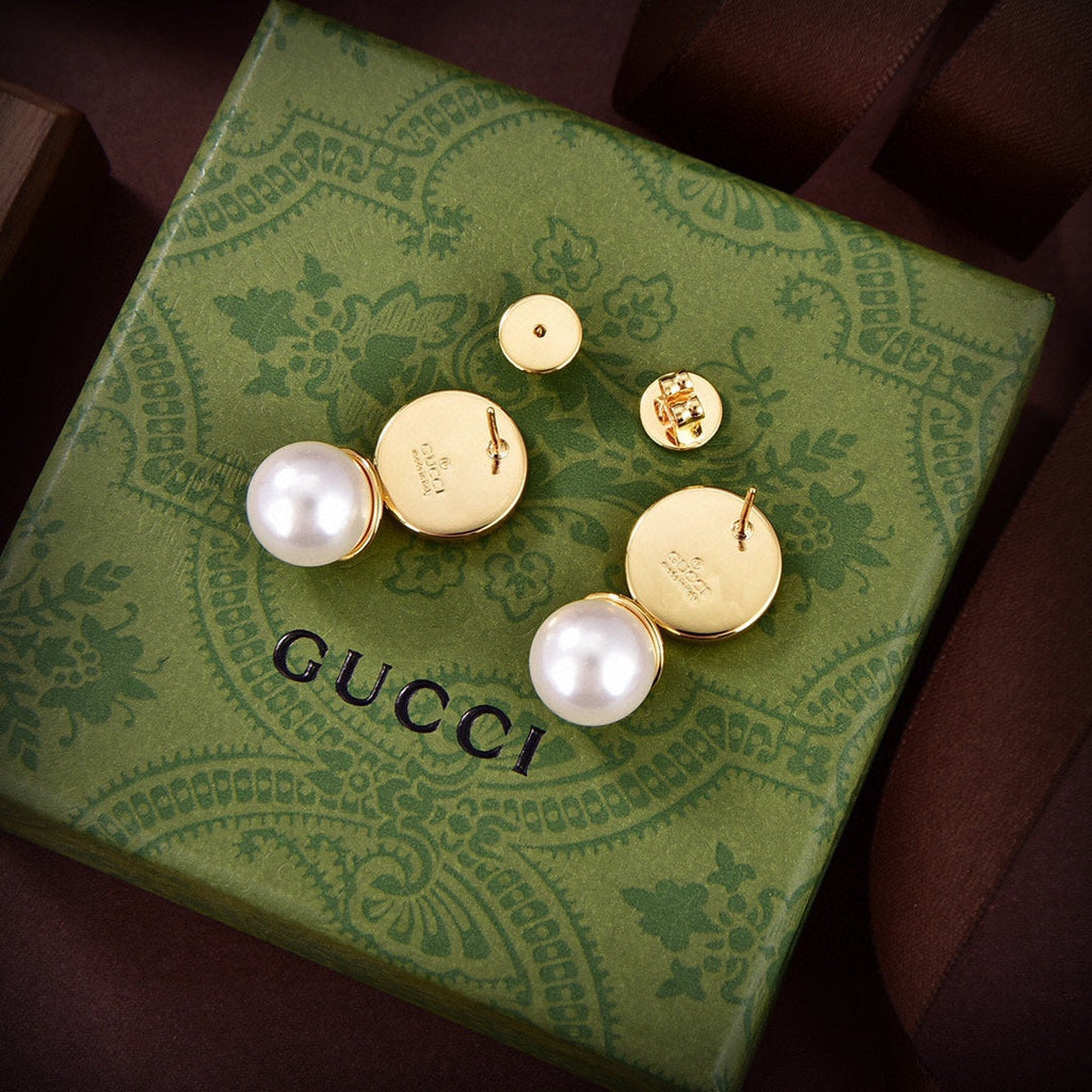 18K Gucci Double Blondie Pendant Earrings