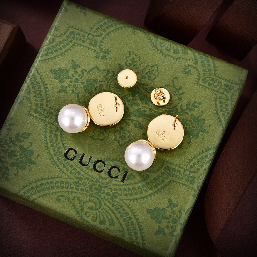 18K Gucci Double Blondie Pendant Earrings