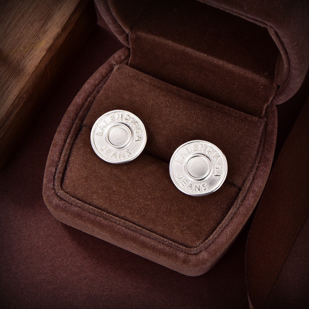 18K Balenciaga Circle Earrings